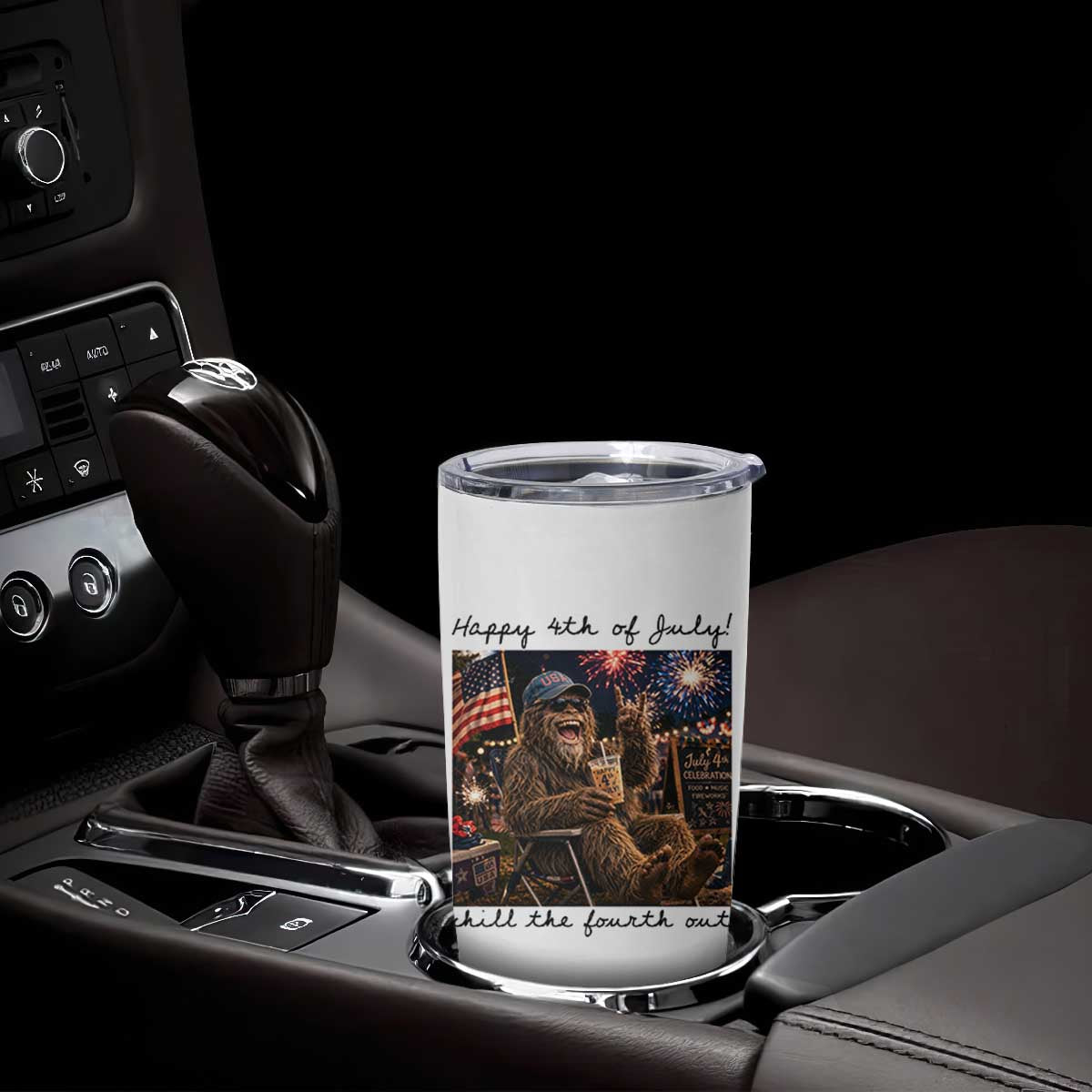 Funny Bigfoot 4th of July Tumbler Cup Patriotic Sasquatch American Flag Party Festival TS14 Print Your Wear