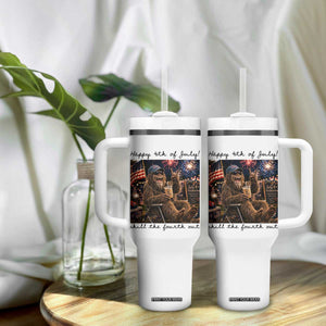 Funny Bigfoot 4th of July Tumbler With Handle Patriotic Sasquatch American Flag Party Festival TS14 Print Your Wear