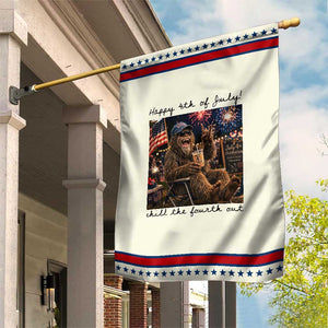 Funny Bigfoot 4th of July Patriotic Garden Flag Patriotic Sasquatch American Flag Party Festival TS14 Modern Beige Red Print Your Wear