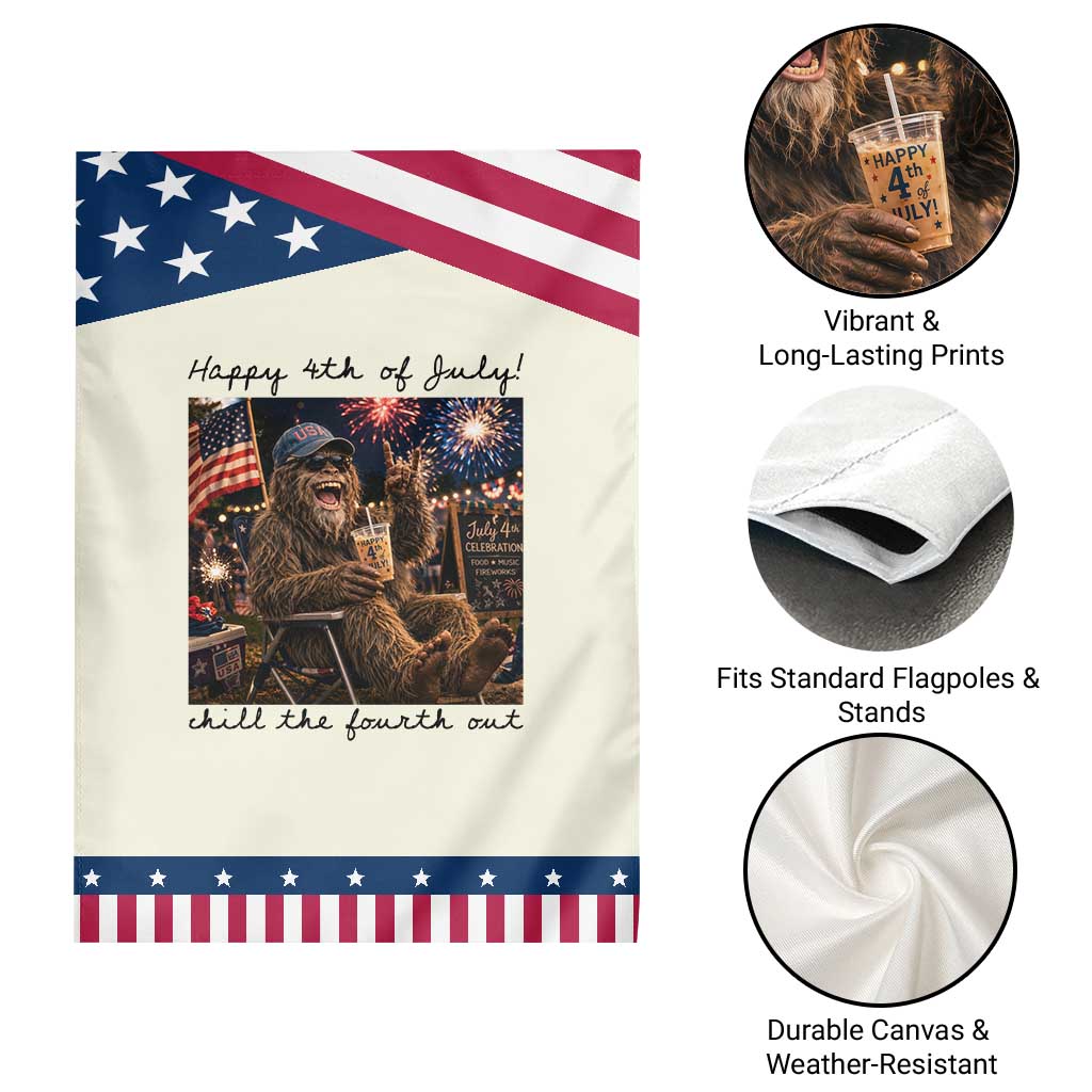 Funny Bigfoot 4th of July Patriotic Garden Flag Patriotic Sasquatch American Flag Party Festival TS14 Print Your Wear