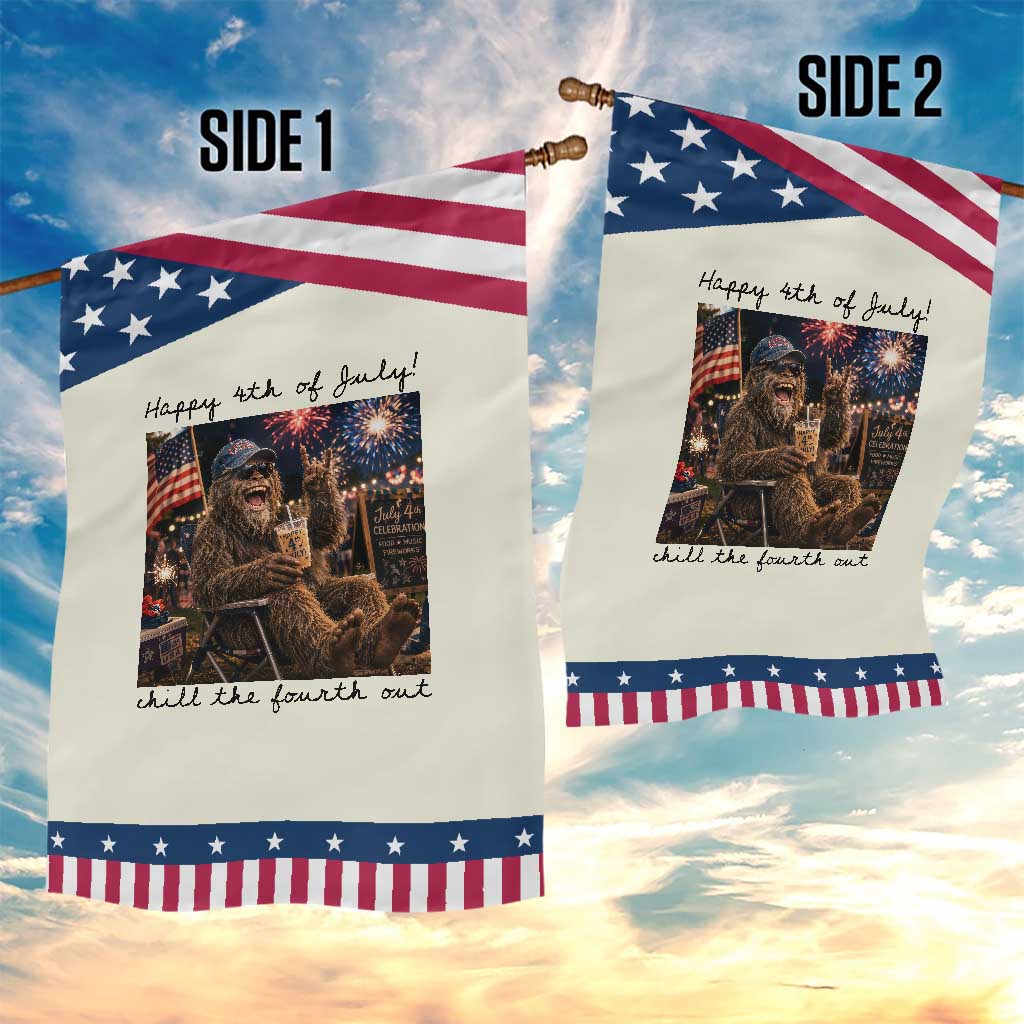 Funny Bigfoot 4th of July Patriotic Garden Flag Patriotic Sasquatch American Flag Party Festival TS14 Print Your Wear