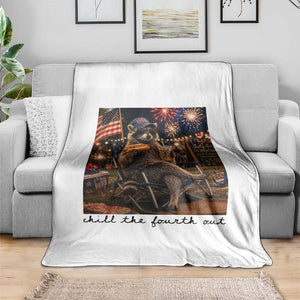 4th of July Raccoon Throw Blanket Chill The Fourth Out TS14 Print Your Wear