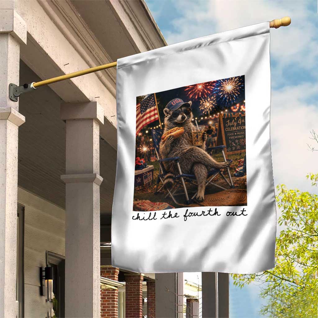 4th of July Raccoon Garden Flag Chill The Fourth Out TS14 Print Your Wear