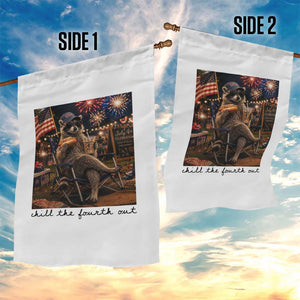 4th of July Raccoon Garden Flag Chill The Fourth Out TS14 Print Your Wear