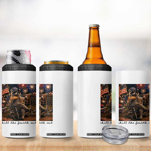 4th of July Raccoon 4 in 1 Can Cooler Tumbler Chill The Fourth Out TS14 Print Your Wear