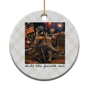 4th of July Raccoon Ceramic Ornament Chill The Fourth Out TS14 1pc Christmas Plaid Print Your Wear