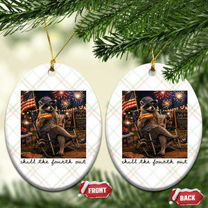 4th of July Raccoon Ceramic Ornament Chill The Fourth Out TS14 Print Your Wear