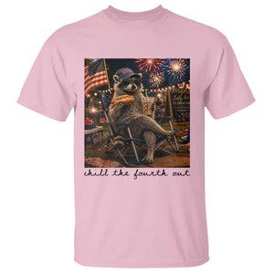 4th of July Raccoon T Shirt Chill The Fourth Out TS14 Light Pink Print Your Wear