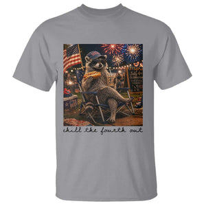4th of July Raccoon T Shirt Chill The Fourth Out TS14 Sport Gray Print Your Wear