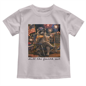 4th of July Raccoon Toddler T Shirt Chill The Fourth Out TS14 Ice Gray Print Your Wear