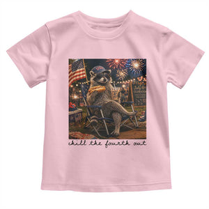 4th of July Raccoon Toddler T Shirt Chill The Fourth Out TS14 Light Pink Print Your Wear