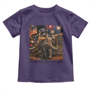 4th of July Raccoon Toddler T Shirt Chill The Fourth Out TS14 Purple Print Your Wear