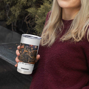 4th of July Raccoon Tumbler Cup Chill The Fourth Out TS14 Print Your Wear