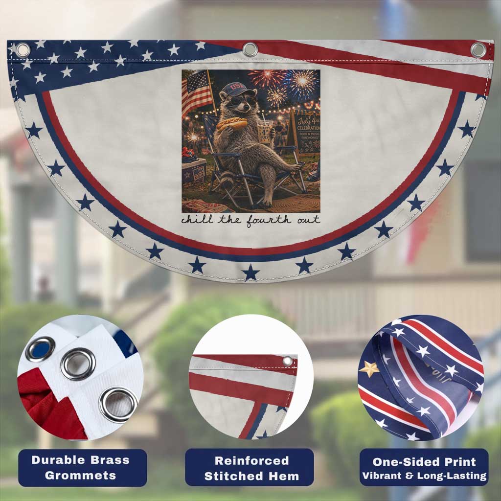 4th of July Raccoon Patriotic Fan Flag Chill The Fourth Out