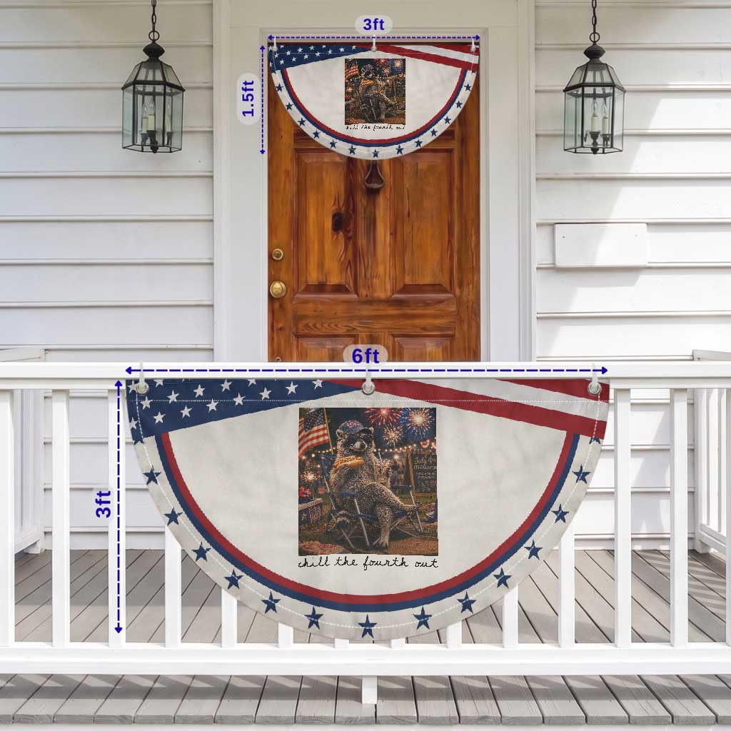 4th of July Raccoon Patriotic Fan Flag Chill The Fourth Out