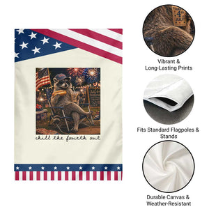 4th of July Raccoon Patriotic Garden Flag Chill The Fourth Out TS14 Print Your Wear