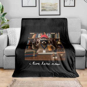 School Librarian Throw Blanket I Live Here Now Back to School