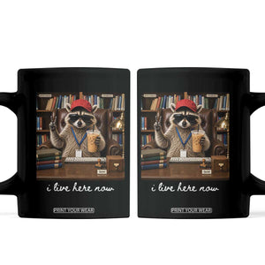 School Librarian Coffee Mug I Live Here Now Back to School