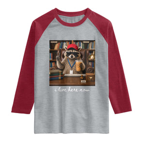School Librarian Raglan Shirt I Live Here Now Back to School