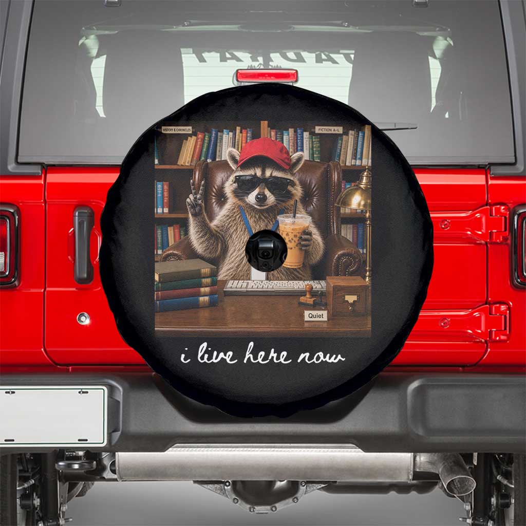 School Librarian Spare Tire Cover I Live Here Now Back to School