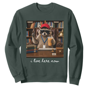 School Librarian Sweatshirt I Live Here Now Back to School