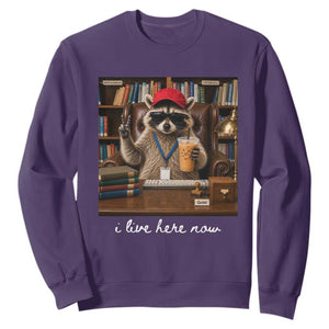 School Librarian Sweatshirt I Live Here Now Back to School