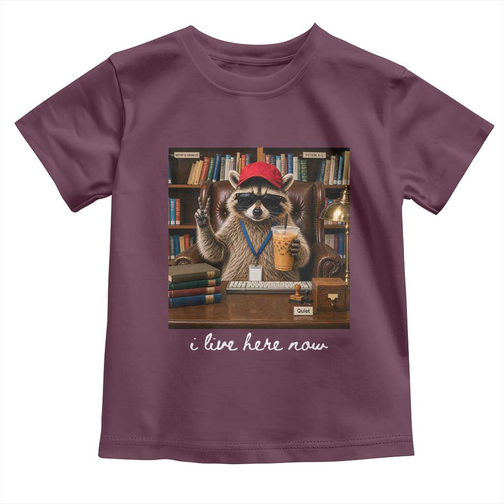 School Librarian Toddler T Shirt I Live Here Now Back to School
