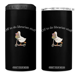 Silly Goose Librarian 4 in 1 Can Cooler Tumbler Off To Do Librarian Stuff Book Lover Gift TS14 One Size: 16 oz Black Print Your Wear