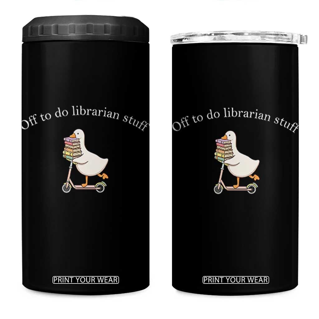 Silly Goose Librarian 4 in 1 Can Cooler Tumbler Off To Do Librarian Stuff Book Lover Gift TS14 One Size: 16 oz Black Print Your Wear