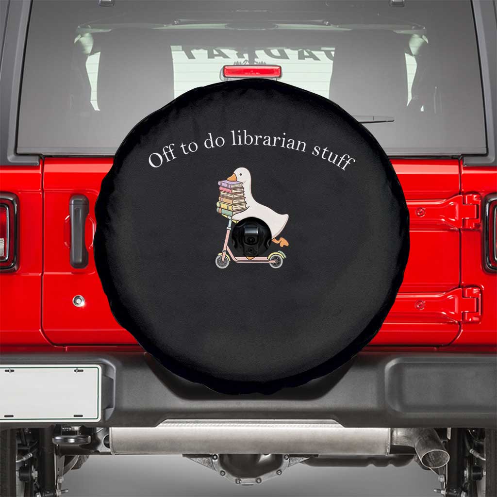 Silly Goose Librarian Spare Tire Cover Off To Do Librarian Stuff Book Lover Gift TS14 Black Print Your Wear