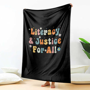 Literacy Justice for All Stop Book Banning Protect Librarian Throw Blanket TS14 Print Your Wear