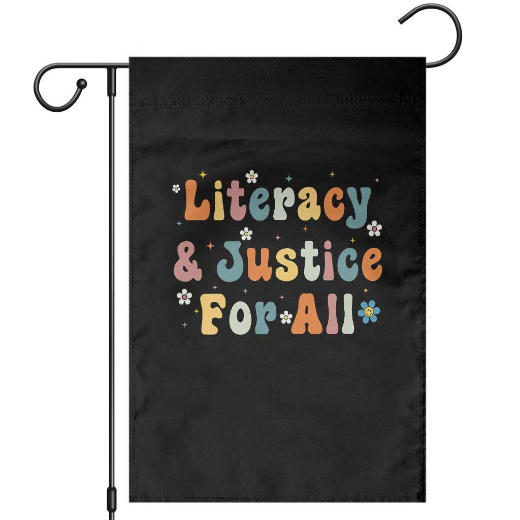 Literacy Justice for All Stop Book Banning Protect Librarian Garden Flag TS14 Black Print Your Wear
