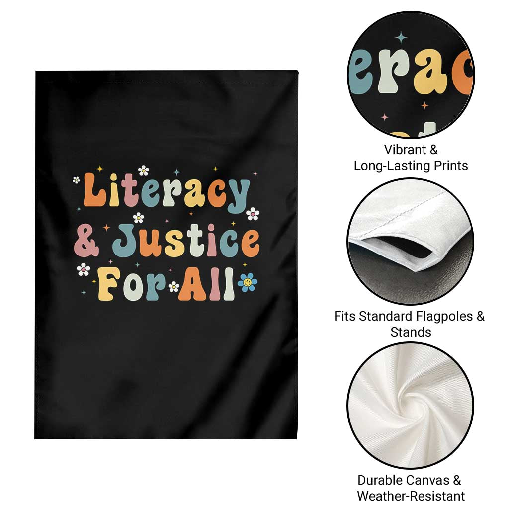 Literacy Justice for All Stop Book Banning Protect Librarian Garden Flag TS14 Print Your Wear
