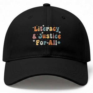 Literacy Justice for All Stop Book Banning Protect Librarian Baseball Cap TS14 Print Your Wear