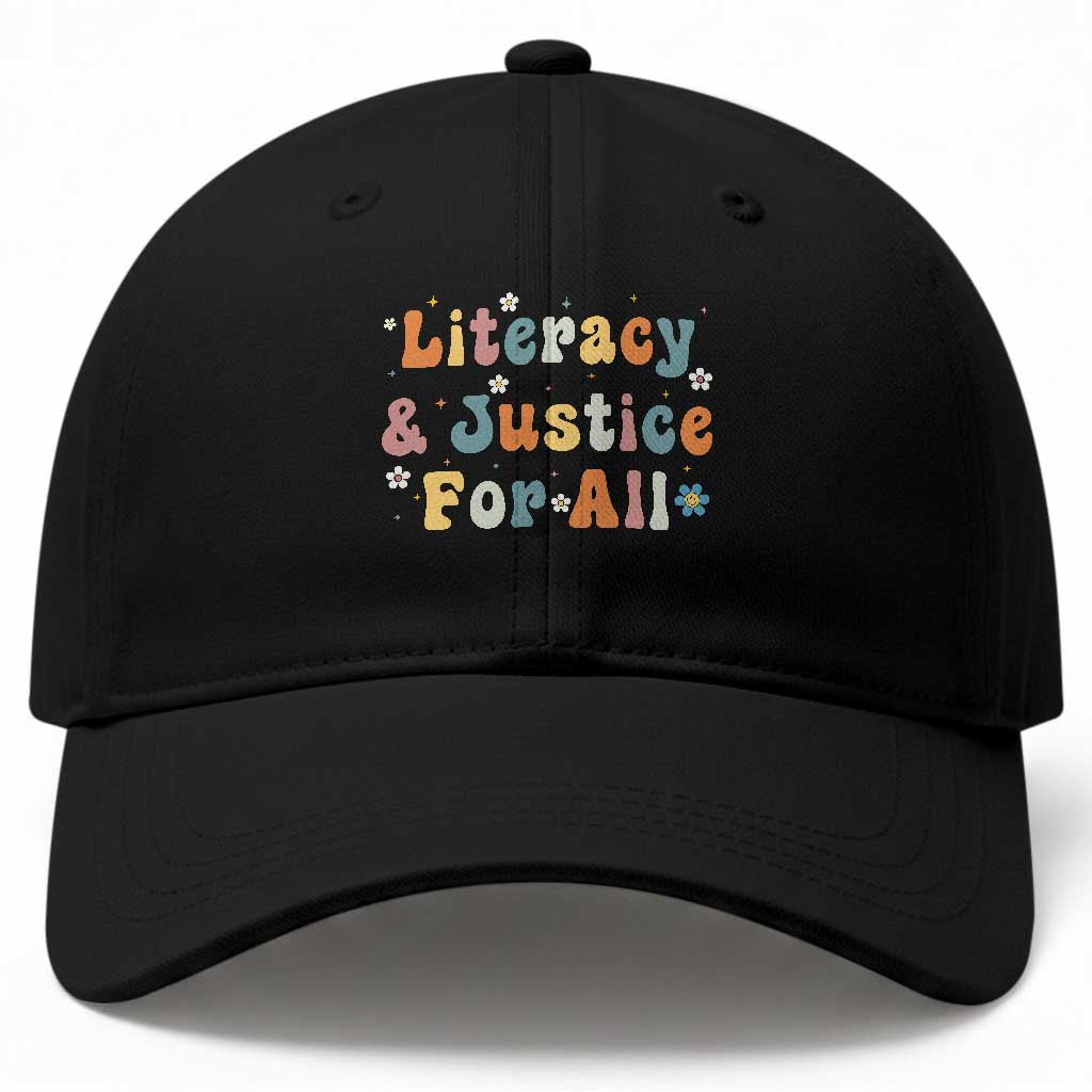 Literacy Justice for All Stop Book Banning Protect Librarian Baseball Cap TS14 Print Your Wear