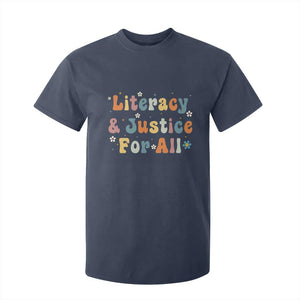Literacy Justice for All Stop Book Banning Protect Librarian T Shirt For Kid TS14 Navy Print Your Wear