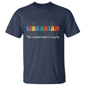 The Original Search Engine T Shirt School Librarian Library Books TS14 Navy Print Your Wear