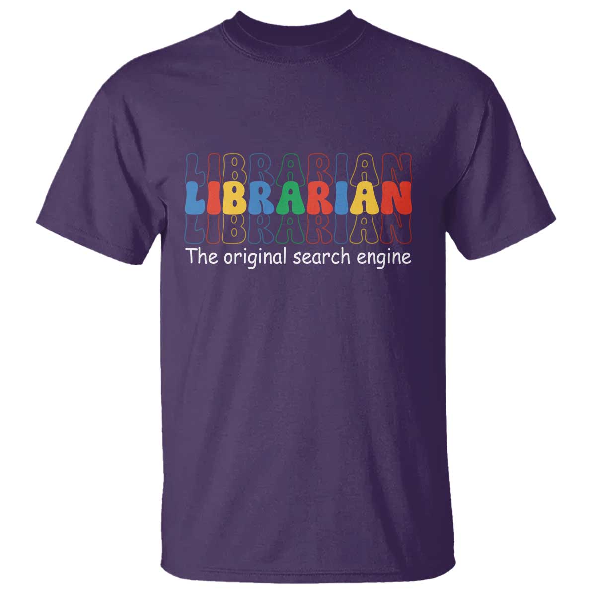 The Original Search Engine T Shirt School Librarian Library Books TS14 Purple Print Your Wear