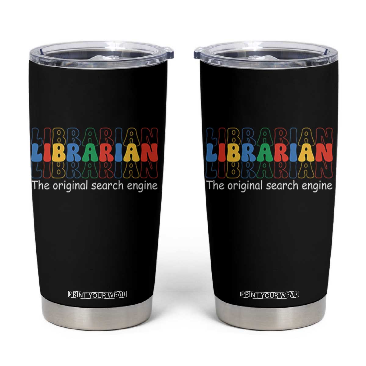 The Original Search Engine Tumbler Cup School Librarian Library Books TS14 Black Print Your Wear