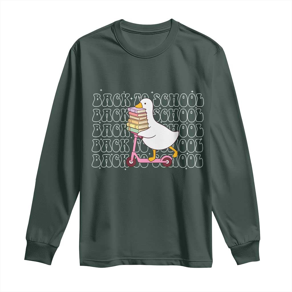 School Bus Driver Welcome Back to School Long Sleeve Shirt TS14 Dark Forest Green Print Your Wear