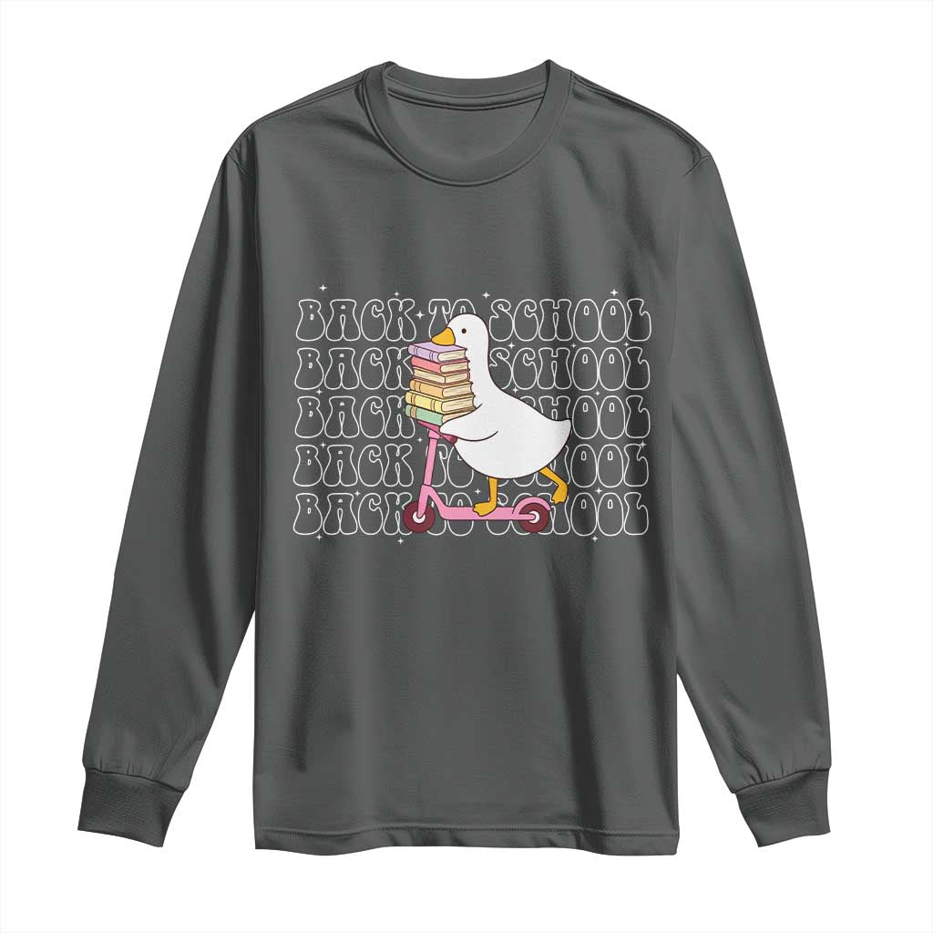 School Bus Driver Welcome Back to School Long Sleeve Shirt TS14 Dark Heather Print Your Wear