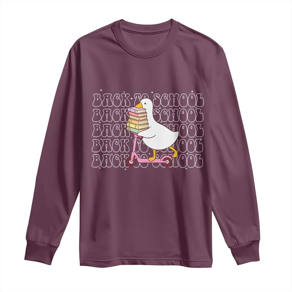 School Bus Driver Welcome Back to School Long Sleeve Shirt TS14 Maroon Print Your Wear