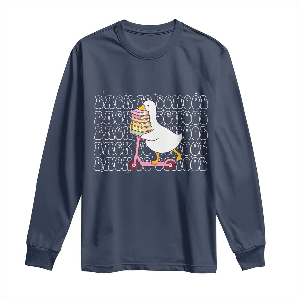 School Bus Driver Welcome Back to School Long Sleeve Shirt TS14 Navy Print Your Wear