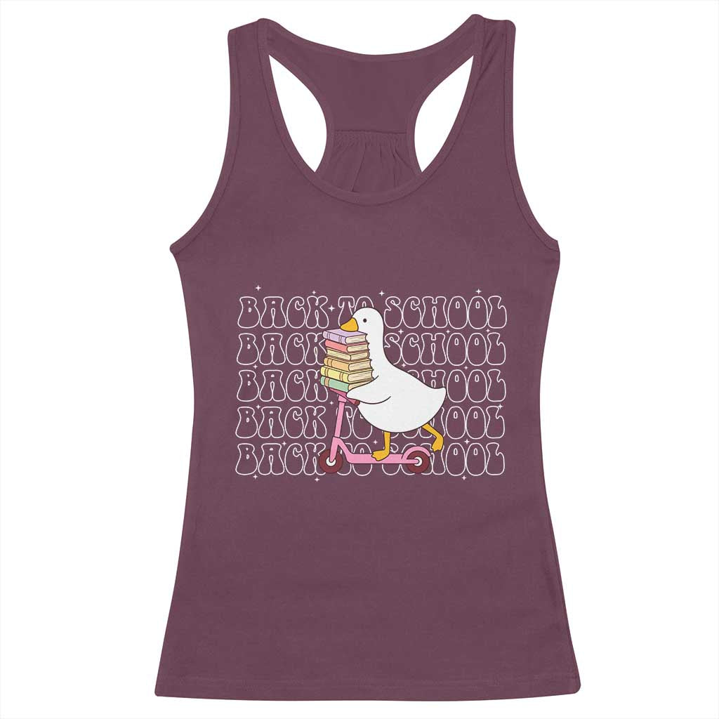 School Bus Driver Welcome Back to School Racerback Tank Top TS14 Maroon Print Your Wear
