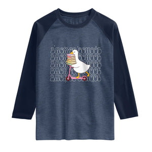 School Bus Driver Welcome Back to School Raglan Shirt TS14 Heather Denim Navy Print Your Wear