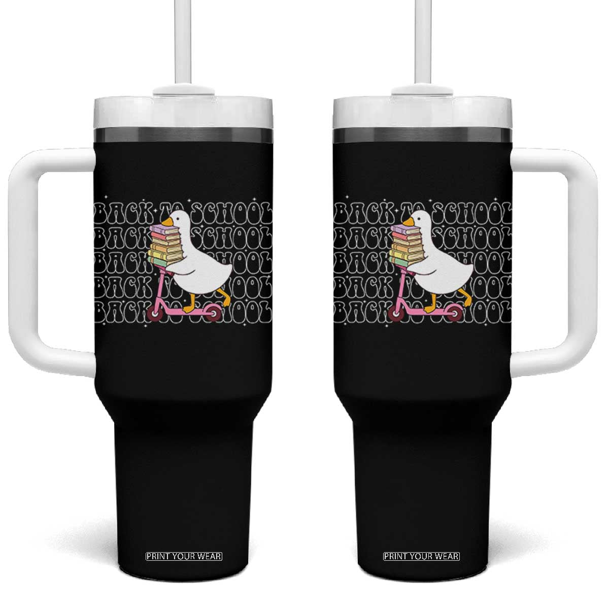 School Bus Driver Welcome Back to School Tumbler With Handle TS14 One Size: 40 oz Black Print Your Wear