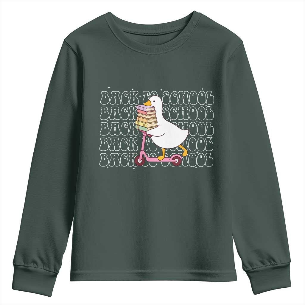 School Bus Driver Welcome Back to School Youth Sweatshirt TS14 Dark Forest Green Print Your Wear