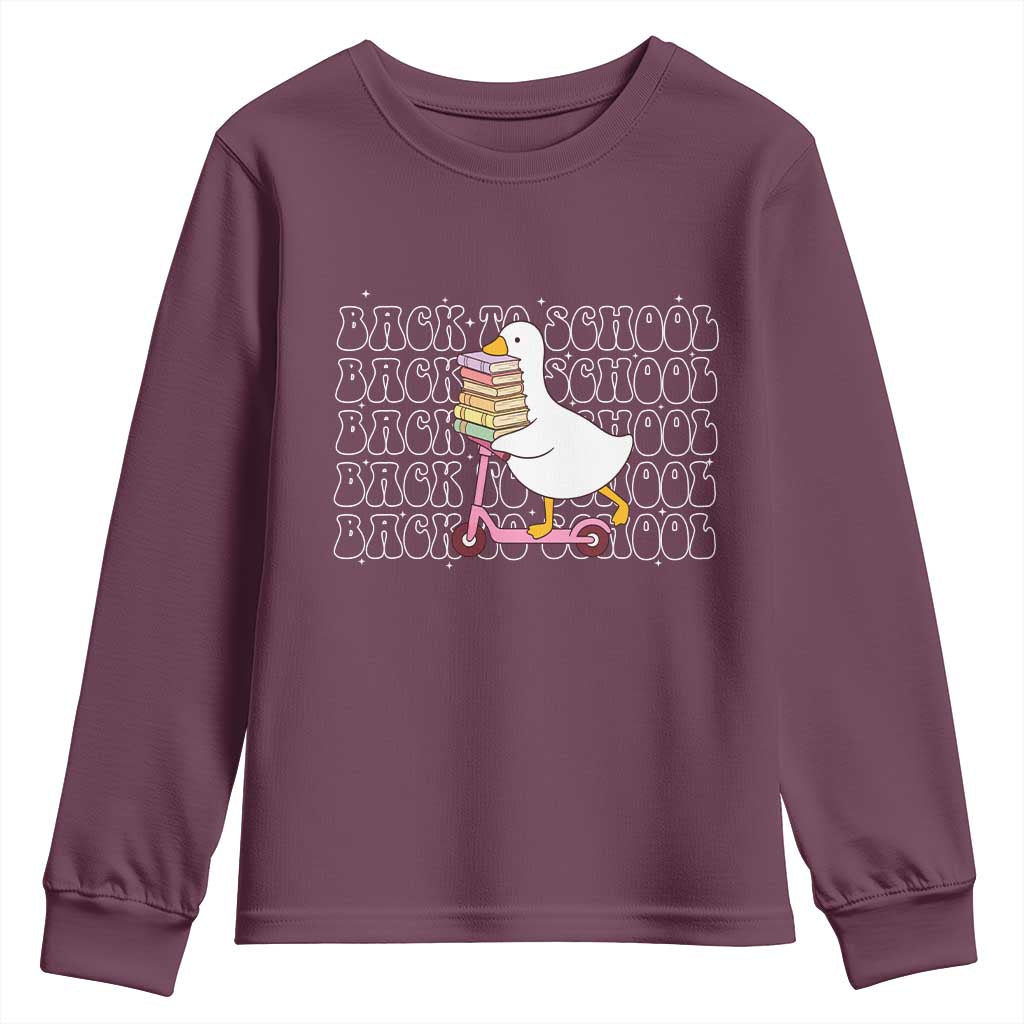 School Bus Driver Welcome Back to School Youth Sweatshirt TS14 Maroon Print Your Wear