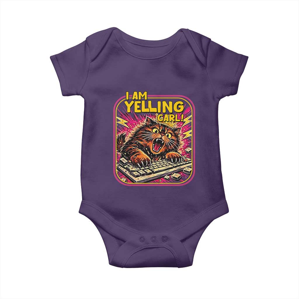 Funny I Am Yelling Carl Baby Onesie Screaming Donut Cat Meme