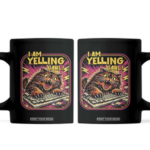 Funny I Am Yelling Carl Coffee Mug Screaming Donut Cat Meme
